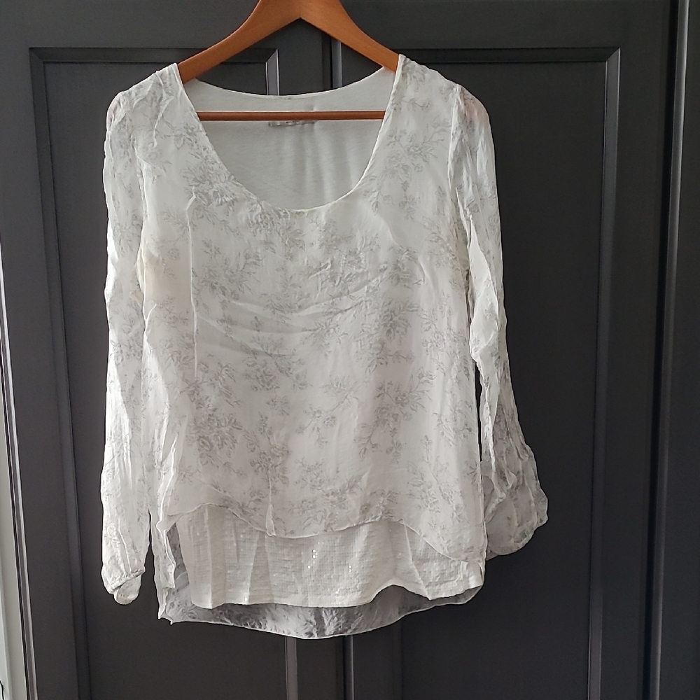Elegant White Floral Women's Top